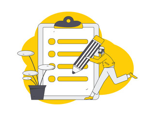 Invite friends for evaluation survey flat vector concept operation illustration
