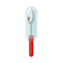 Seam ripper vector illustration. Cartoon doodle of tool for needlework. Seam ripper isolated on white background. Fashion, embroidery concept