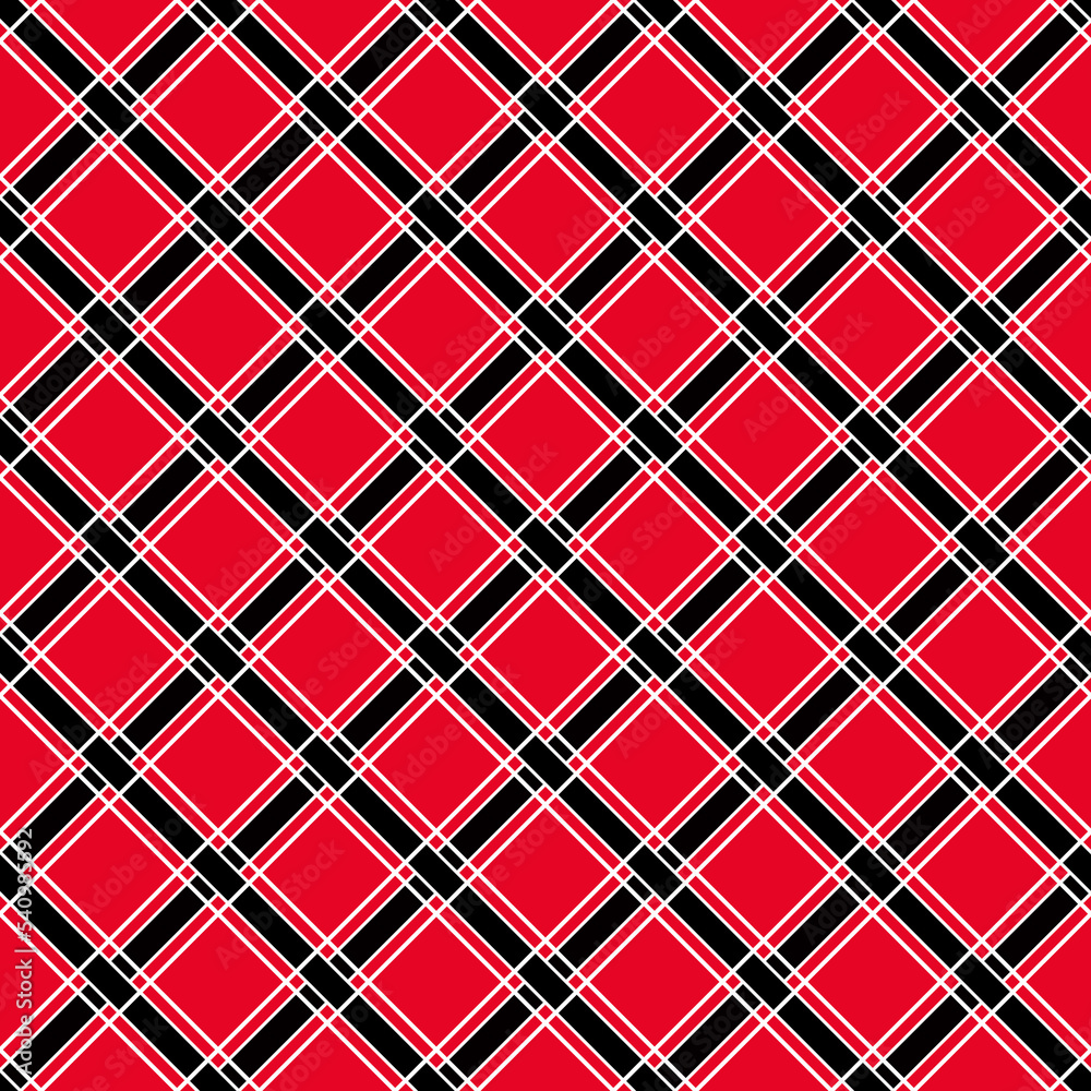 Wall mural Seamless red checkered plaid pattern