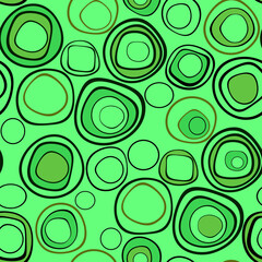 Seamless abstraction modern retro pattern circles vintage colors green - 540985908