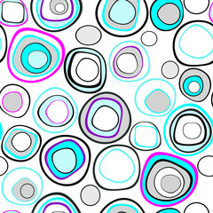 Seamless abstraction modern retro pattern circles vintage colors