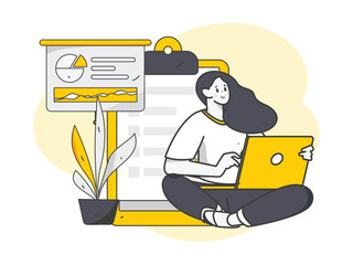 Invite friends for evaluation survey flat vector concept operation illustration
