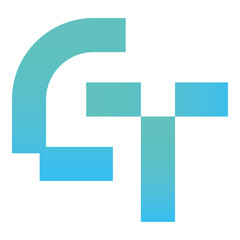 Letter C and T digital logo design template	