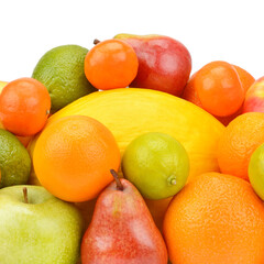 Fruits isolated on a white .