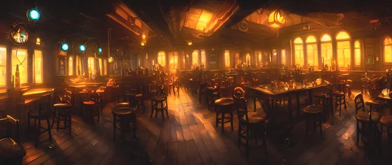Fotobehang Artistic concept painting of a tavern at wild west times , background illustration. © 4K_Heaven