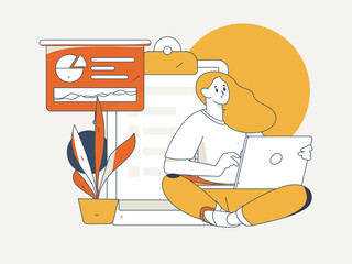 Invite friends for evaluation survey flat vector concept operation illustration
