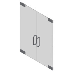 3d rendering illustration of a frameless glass door