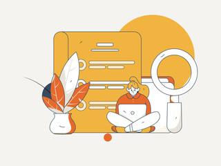 Invite friends for evaluation survey flat vector concept operation illustration
