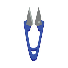 Thread clippers vector illustration. Cartoon doodle of tool for needlework. Thread clippers isolated on white background. Fashion, embroidery concept