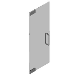 3d rendering illustration of a frameless single glass door