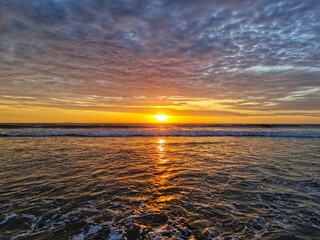 sunset in the sea