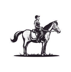 Silhouette jockey with horse