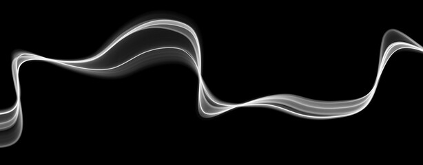 White abstract wave. Magic line design. Flow curve motion element. Neon gradient wavy illiustration.