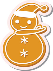 Cute cartoon Christmas ginger bread snowman