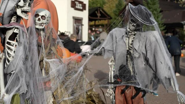 Halloween, skeleton cowboys talking 4k