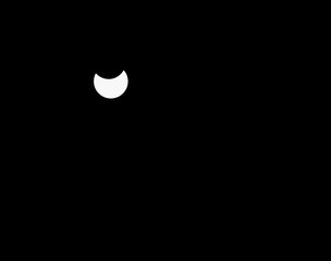 Obraz na płótnie Canvas Partial solar eclipse that occurred on Tuesday, October 25 could be observed in many areas