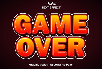 game over text effect with graphic style and editable.