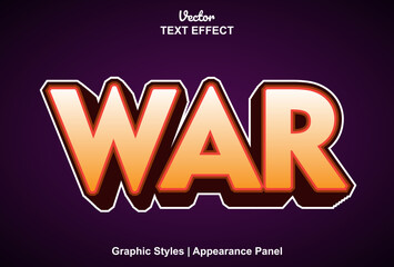 war text effect with graphic style and editable.