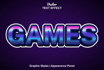 games text effect with graphic style and can be edited.