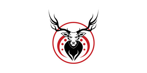 Simple deer logo design with unique concept premium vector