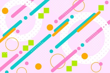 ピンクのポップなドットと斜線の全面背景