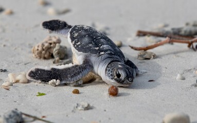 baby turtle on the beach