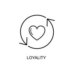 Loyality linear icon. illustration of a line symbol. Line Loyality icon isolated on white background. Thin stroke sign can be used for web, mobile and UI. vector illustration