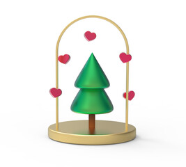 Merry Christmas and Happy New Year Holiday illustration. Xmas design with realistic vector 3d objects, golden christmass ball, snowflake, glitter gold confetti.