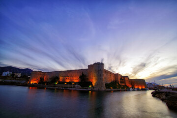 Naklejka na ściany i meble Kyrenia Castle at Blue Hour