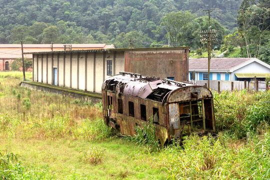 Trem abandonado em Paranapiacaba