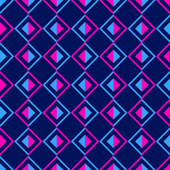 vector geometric beautiful seamless pattern with square lines pink and blue seamless background dark blue texture, Design for background, wrapping paper, print and backdrop  