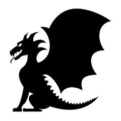 The silhouette of a dragon. Vector illustration