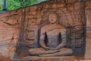 Fototapeta na wymiar Buddah in Gal Vihara in the ancient capital Polonnaruwa, Sri Lanka