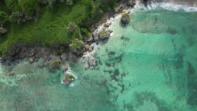 Top view of Caleton de Dario in Cabrera, Dominican Republic