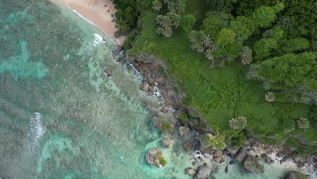Top view of Caleton de Dario in Cabrera, Dominican Republic