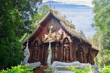 Wat Luang Khun Win Lanna architecture at Mae Wang Chiangmai, Thailand