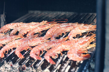 barbecue seafood and prawns
