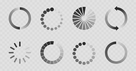 Load icon. Circle website buffer loader or preloader. Vector donload or upload status icon