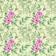 Tischdecke Watercolor Rosehip pattern © SashaKondr