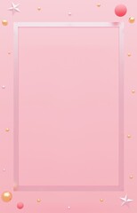 3D素材_金属のフレーム_ピンク