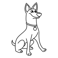 Cute dog characters vector illustration. For kids coloring book.