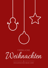 German text Fröhliche Weihnachten und ein glückliches Neues Jahr! Merry Christmas and Happy New Year. Vector illustration