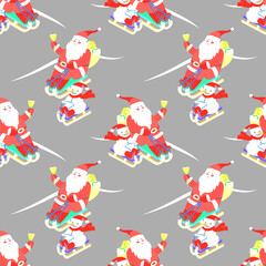 Vector - Nikolaus and snowman seamless pattern.