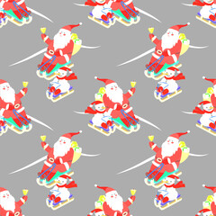 Vector - Nikolaus and snowman seamless pattern.