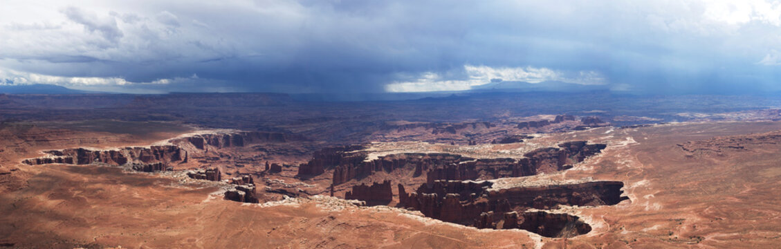 A thunderstorm passes through Canyonlands National Park, Utah.
