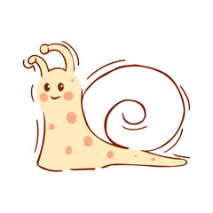 Isolated snail silhouette draw vector illustration