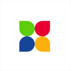 Logo And Icon. Elements Collection Isolated On White - Vector. Flat Icons For Business Template Logo, Square Elements, Website, Business Symbol And Circle Elements. Abstract Medical Logo.
