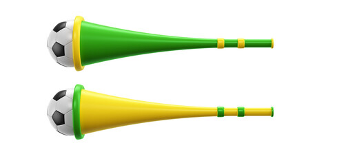 Corneta Vuvuzela Instrumento de torcedor nas cores verde e amarela