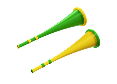 Corneta Vuvuzela Instrumento de torcedor nas cores verde e amarela