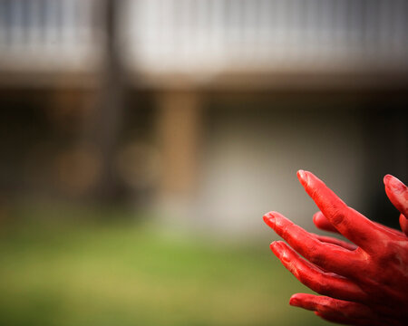 Red hands.